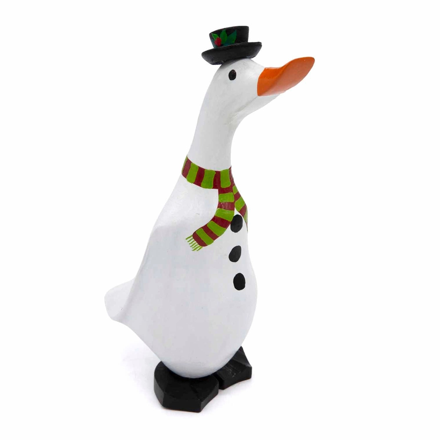 Snowman Duck Christmas decoration with festive hat and scarf