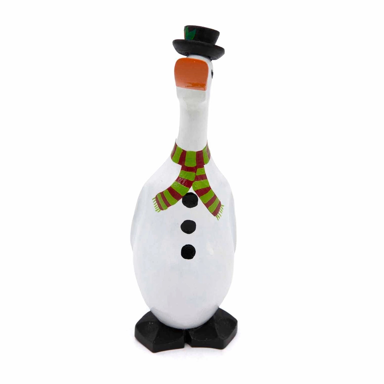 Snowman Duck Christmas decoration with festive hat and scarf