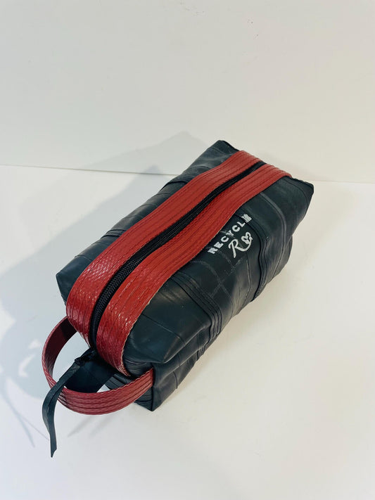 Upcycled Fire Hose & Inner Tube Dopp Washbag | Vegan Waterproof Travel Wash Bag