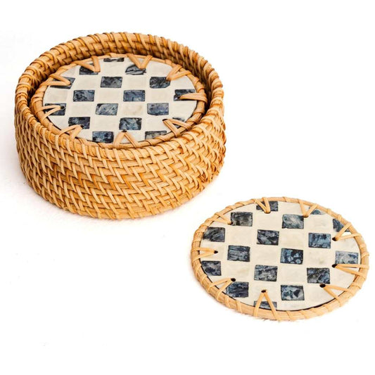 Natural Round Drinks Coasters – Set of 6 Kitchen & Table Protectors