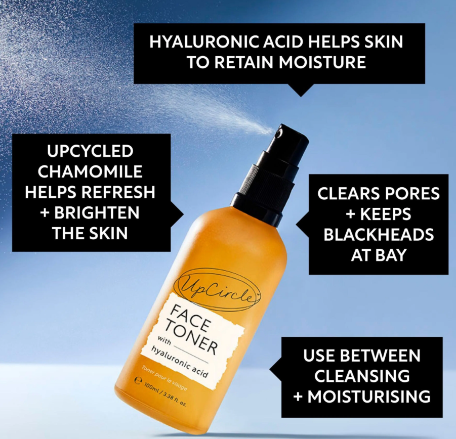 Hydrating face toner with hyaluronic acid and aluminium cap, 100ml