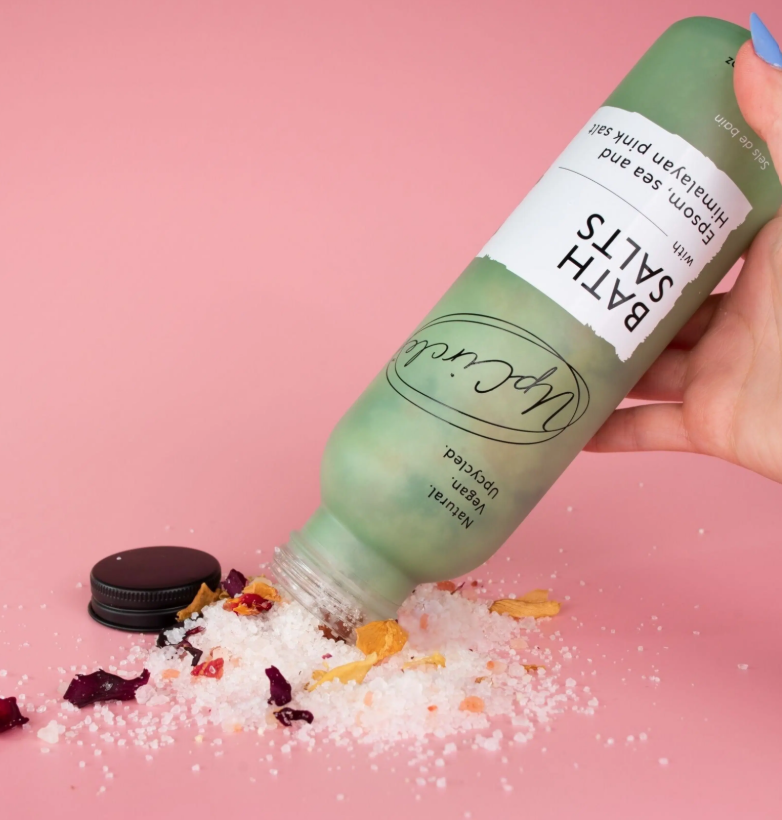 UpCircle natural bath salts with Epsom, sea and Himalayan pink salts