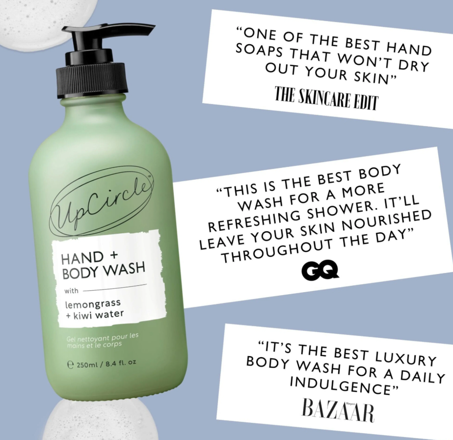 UpCircle natural hand and body wash with citrus and botanical essential oils