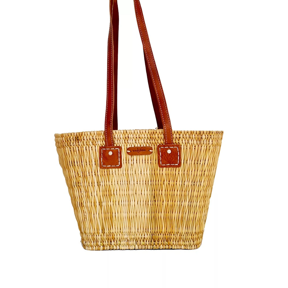 Eco‑friendly raffia and palm fibre tote bag