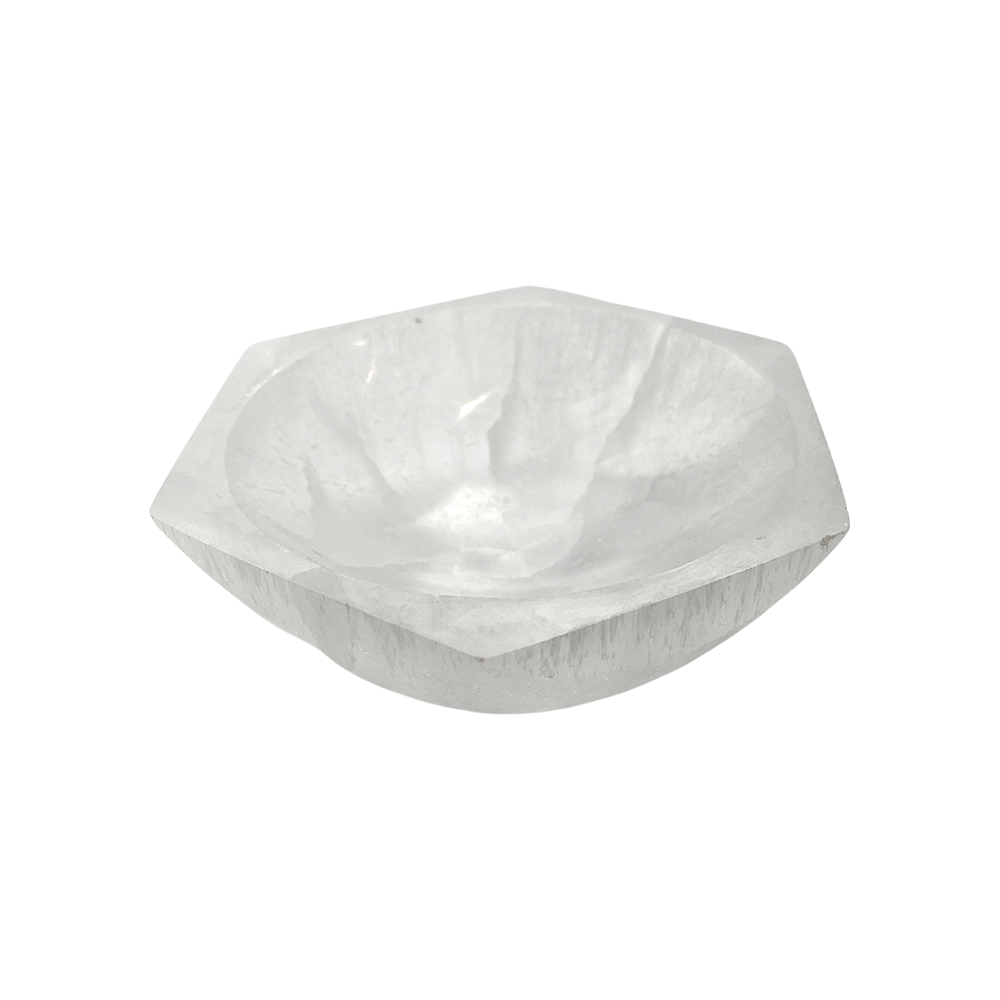 Selenite Bowl, Hexagonal, 10cm