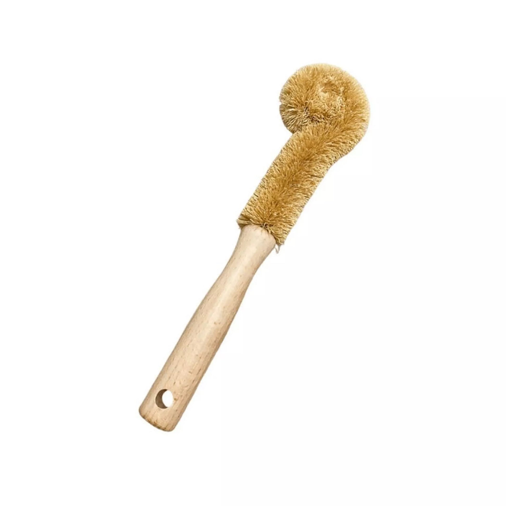 Natural coconut cleaning brush with wooden handle