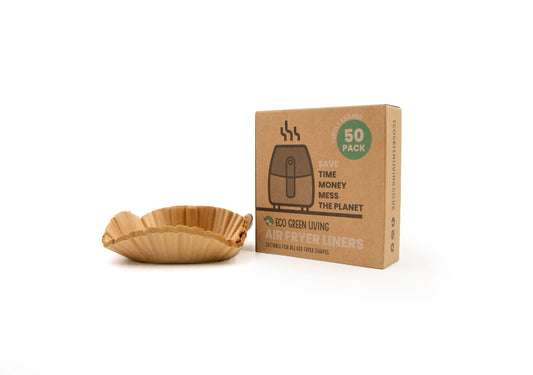 Compostable air fryer liners 50 pack made from natural pulp