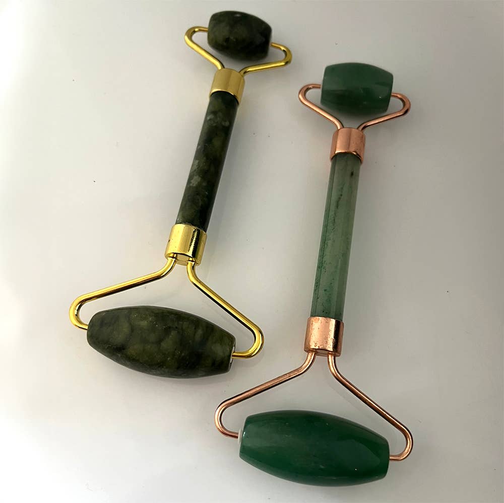Natural crystal face roller for cooling facial massage and skincare