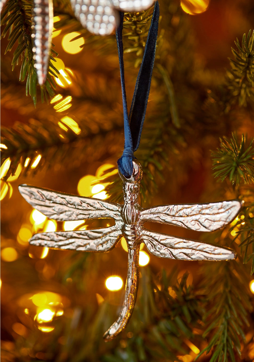 Recycled Aluminium Dragonfly Decoration | Silver Hanging Ornament