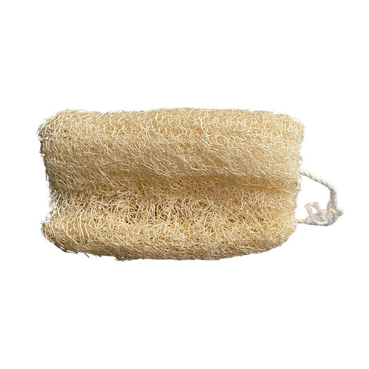 Natural loofah sponge with hanging string for exfoliating and sustainable body care