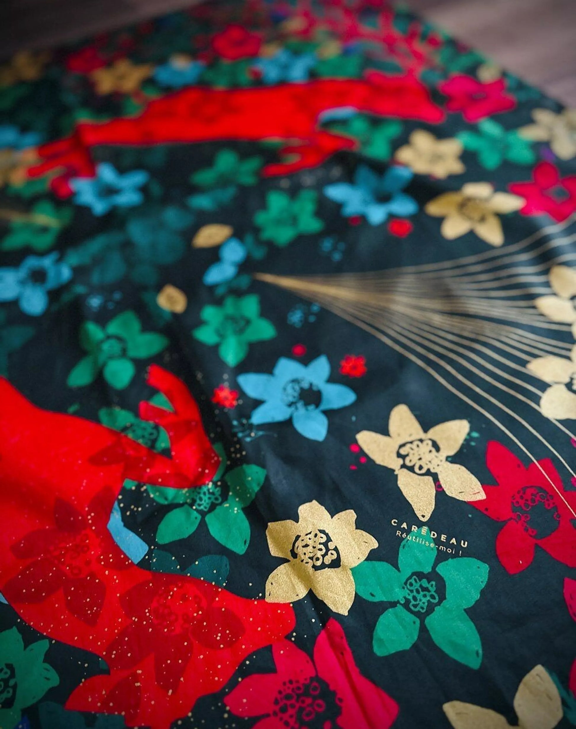 Reusable cotton satin furoshiki gift wrap for sustainable gifting