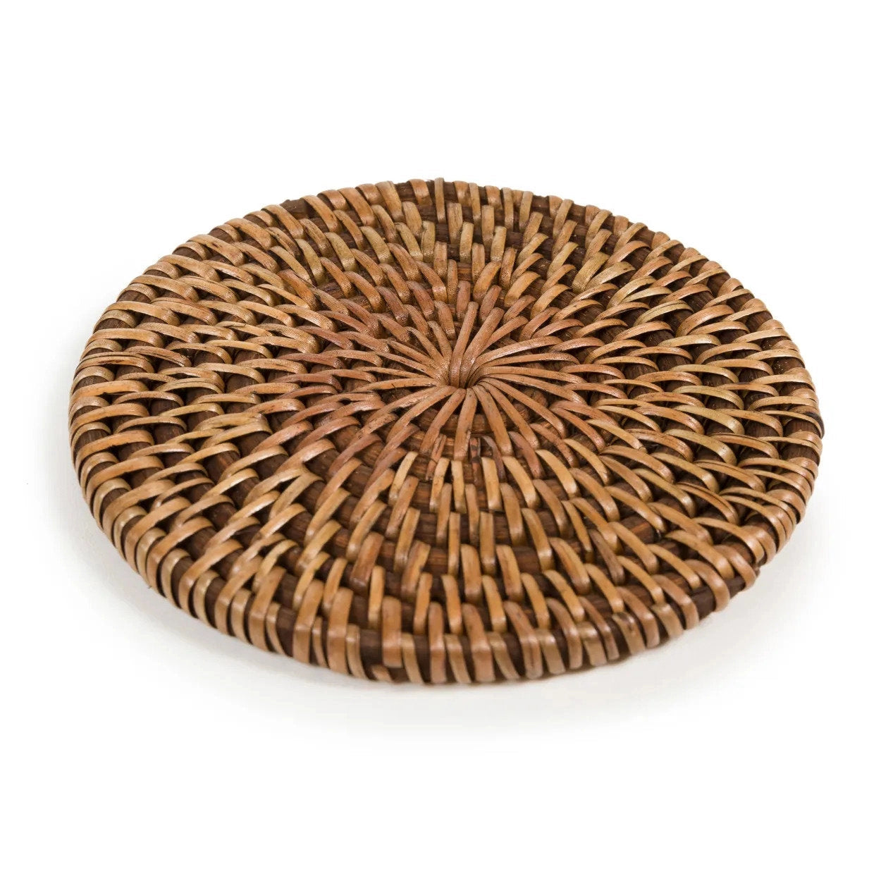 handwoven rattan coaster