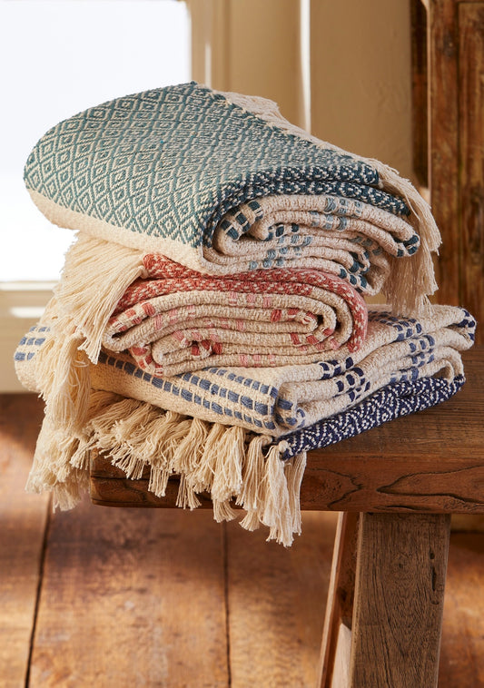 recycled cotton throw blanket 130x170 sofa throw eco friendly