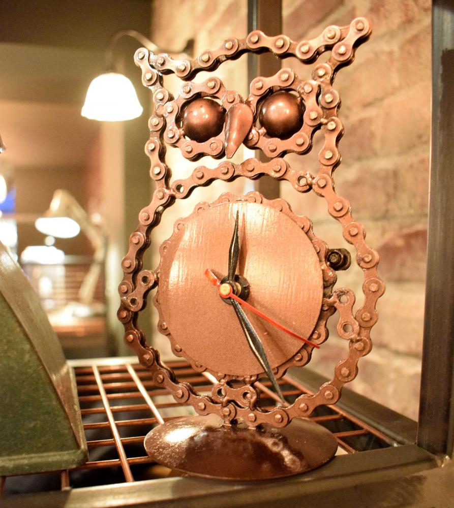 industrial upcycled desk clock