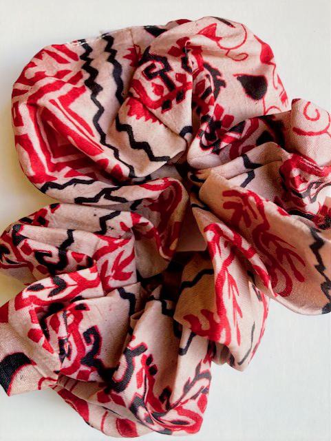 Recycled Sari Silk Hair Scrunchie – Handmade, Assorted Colours