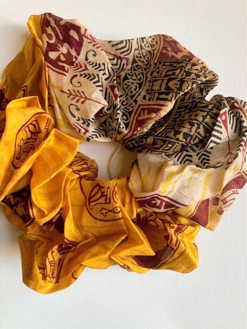 Recycled Sari Silk Hair Scrunchie – Handmade, Assorted Colours